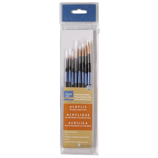 Necessities™ Golden Synthetic Round Acrylic Brushes By Artist's Loft®